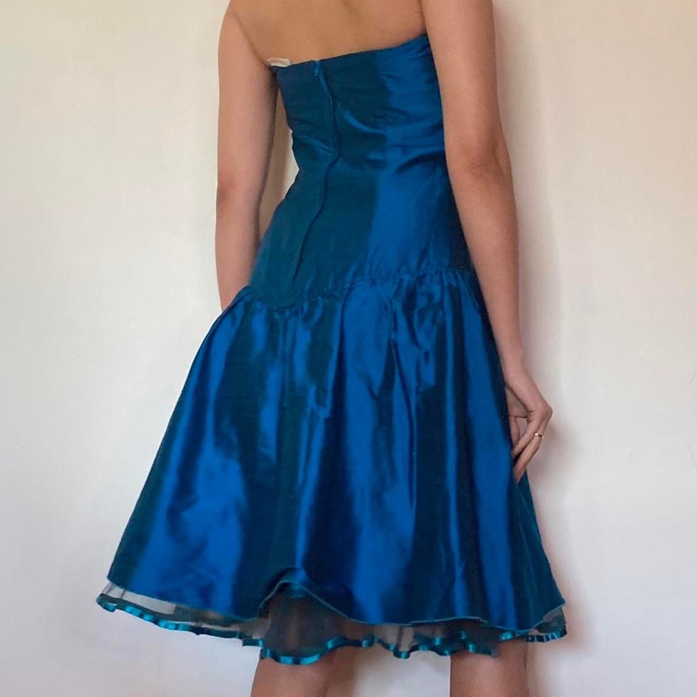 Teal Y2K party strapless dress - Picture 3 of 3